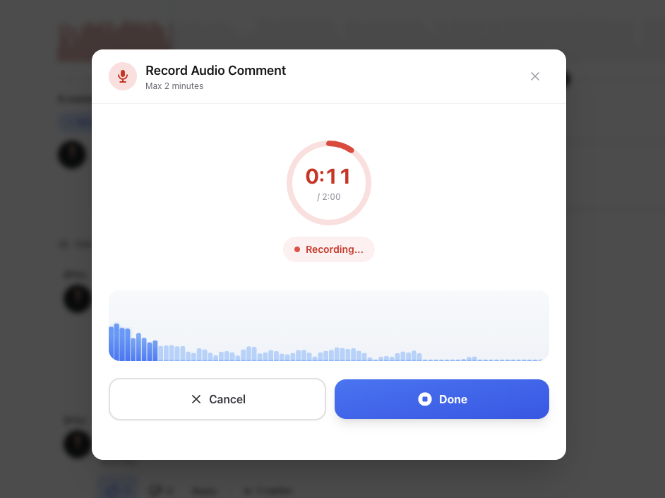 Real-time waveform visualization while recording