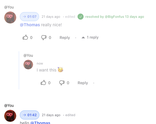 Search results showing comment matches