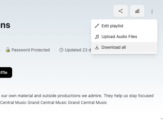 Download permission toggle interface