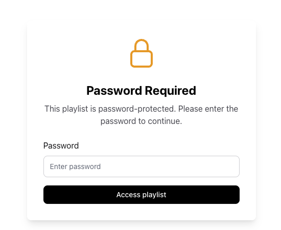 Public sharing with password protection interface