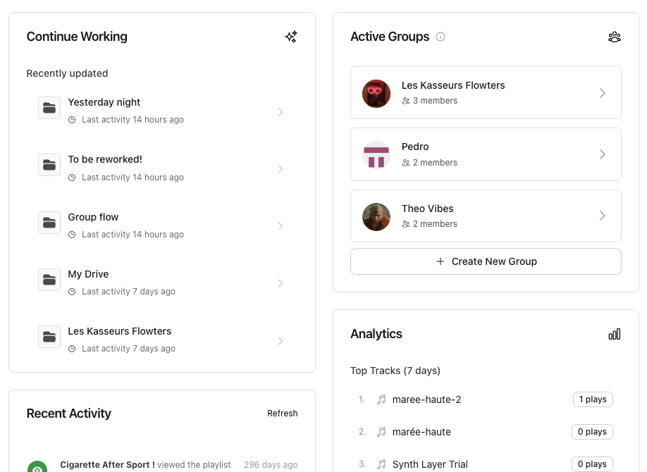 Shared drive interface showing real-time sync
