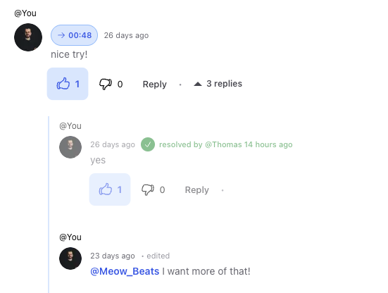 Nested reply threads for organized discussions