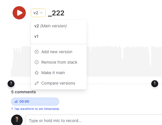 Version history with comparison tools