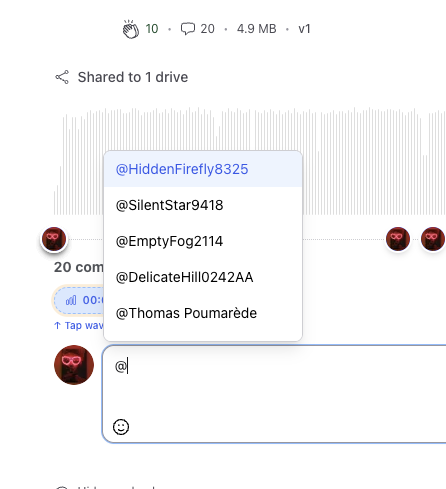 Mention autocomplete dropdown