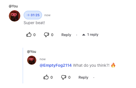 Mention in reply thread