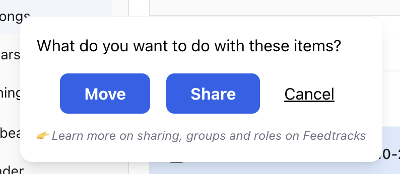 Move to folder dialog
