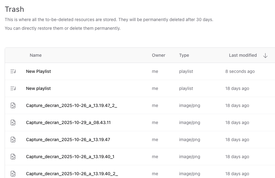 Trash view with items